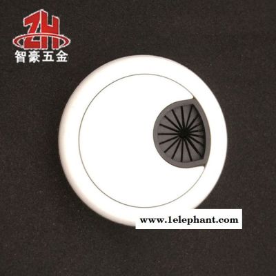 白色圆形塑料办公会议电脑桌面穿线盒走线盒过线盒线孔盖板 线孔盖图4