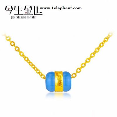 地摊热卖饰品 典雅款转运珠造型滴油猫眼石吊坠红蓝粉三色可选图3
