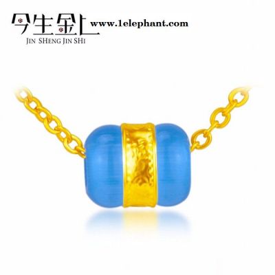 地摊热卖饰品 典雅款转运珠造型滴油猫眼石吊坠红蓝粉三色可选图2
