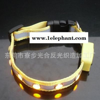 CE环保 LED发光宠物带 发光猫眼宝石尼龙项圈狗圈图3
