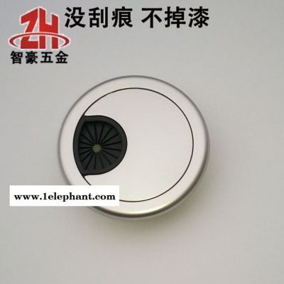 沙银灰圆形塑料办公会议电脑桌面穿线盒走线盒过线盒线孔盖板 线孔盖图4