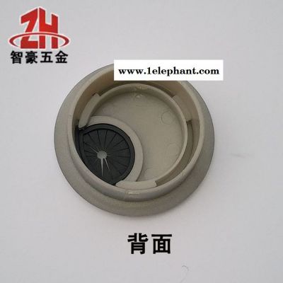 沙银灰圆形塑料办公会议电脑桌面穿线盒走线盒过线盒线孔盖板 线孔盖图2