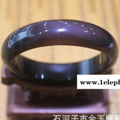 和田玉手镯,黑曜石手镯,新疆手镯,特价新疆和田玉冰种猫眼黑曜石蔾图2