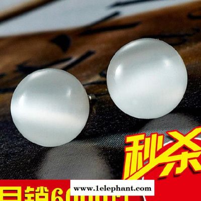 **925纯银饰品猫眼石榴石耳钉女士耳饰耳坠情人节礼物批发图2