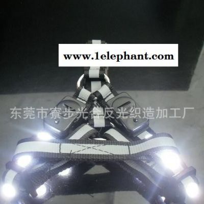 CE环保 直销 LED发光宠物带 FPC猫眼发光尼龙胸背带图3