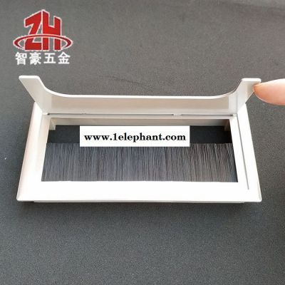 沙银灰方型160*80塑料办公会议电脑桌面穿线盒走线盒过线盒线孔盖板 线孔盖图3