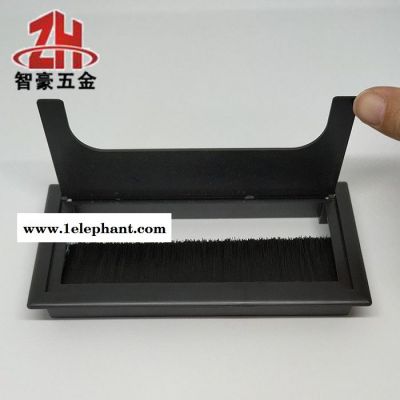 沙银灰方型160*80塑料办公会议电脑桌面穿线盒走线盒过线盒线孔盖板 线孔盖图8
