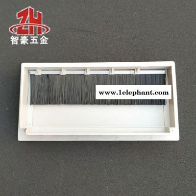 沙银灰方型160*80塑料办公会议电脑桌面穿线盒走线盒过线盒线孔盖板 线孔盖图4