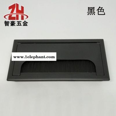 沙银灰方型160*80塑料办公会议电脑桌面穿线盒走线盒过线盒线孔盖板 线孔盖图6