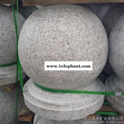 湖北幻彩红厂家大量生产芝麻白石球路障 花岗岩圆形挡车石球 路障球图5