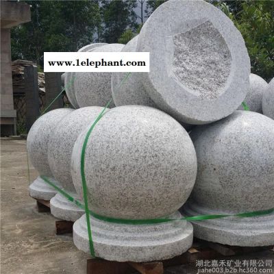 湖北幻彩红厂家大量生产芝麻白石球路障 花岗岩圆形挡车石球 路障球图7