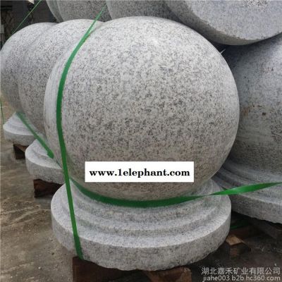 湖北幻彩红厂家大量生产芝麻白石球路障 花岗岩圆形挡车石球 路障球图6