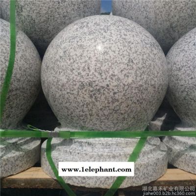 湖北幻彩红厂家大量生产芝麻白石球路障 花岗岩圆形挡车石球 路障球图8