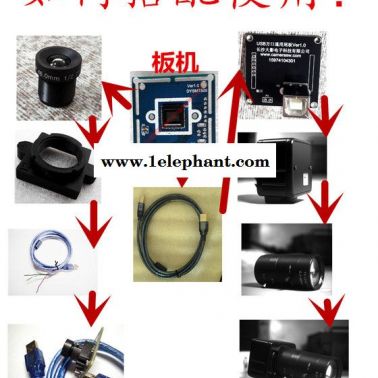 USB摄像头模组免驱高速120帧200万像素1080p板机机器视觉工业相机                1/2