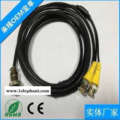 车载视频线 6针航空倒车AV线 汽车摄像头视频BNC延长线图2