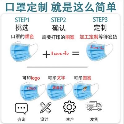 医用口罩定制 小批量logo可爱图案满印独立包装创意个性图4