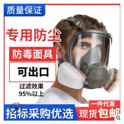 现货6800硅胶全套面具 农药喷漆化工全口罩 放粉尘打磨活性防尘罩