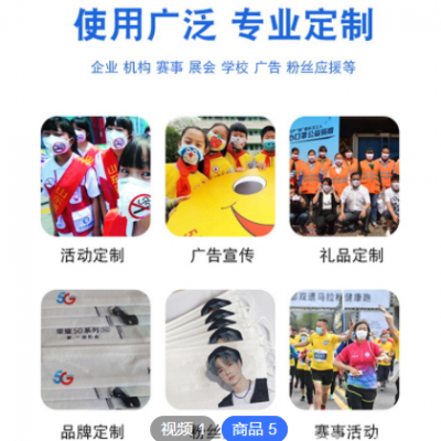 批发一次性口罩logo图片广告水刺布定位印花数码热转印印花图3