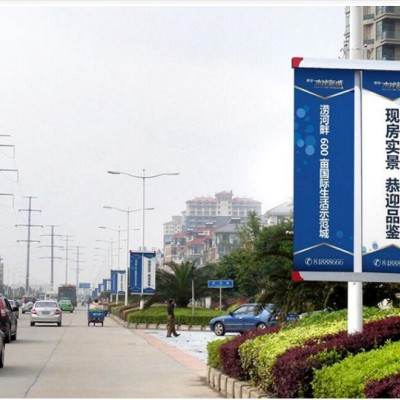 西藏户外宣传公益电线杆道旗广告金属材质造型定制批量发货